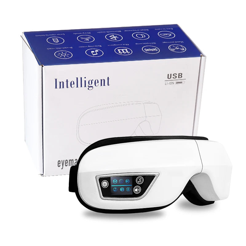 6D Smart Eye Massager Vibration Hot Airbag Compress Eye Care Instrument Bluetooth Music Eye Massage Glasses Eye Relax Fatigue